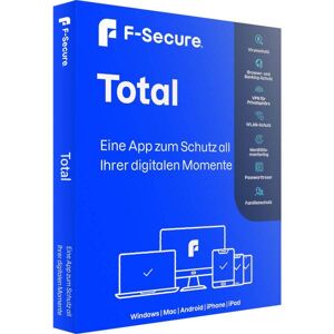 F-secure Total Inkl. Vpn|3, 5 O. 10 Geräte|1 O. 2 Jahre Stets Aktuell|email|esd
