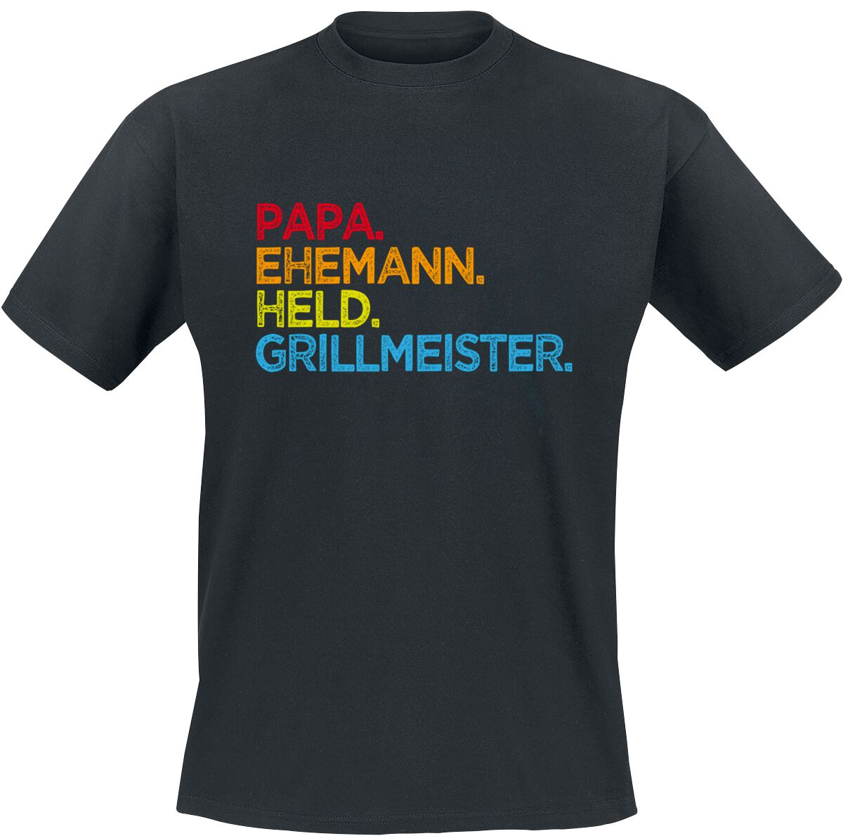 familie & freunde t-shirt - papa. ehemann. held. grillmeister - s bis 5xl - fÃ¼r mÃ¤nner - grÃ¶ÃŸe 3xl - schwarz uomo