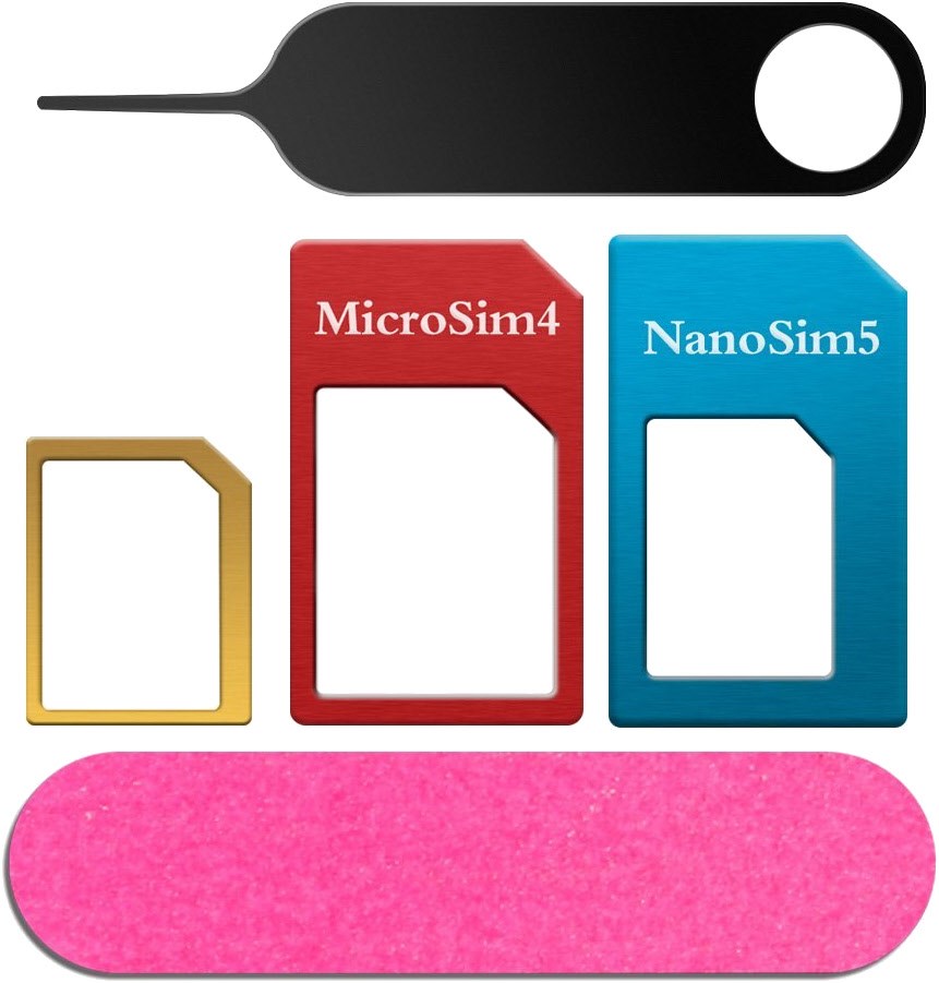felixx premium sim adapter microsim + nanosim 5-in-1 set