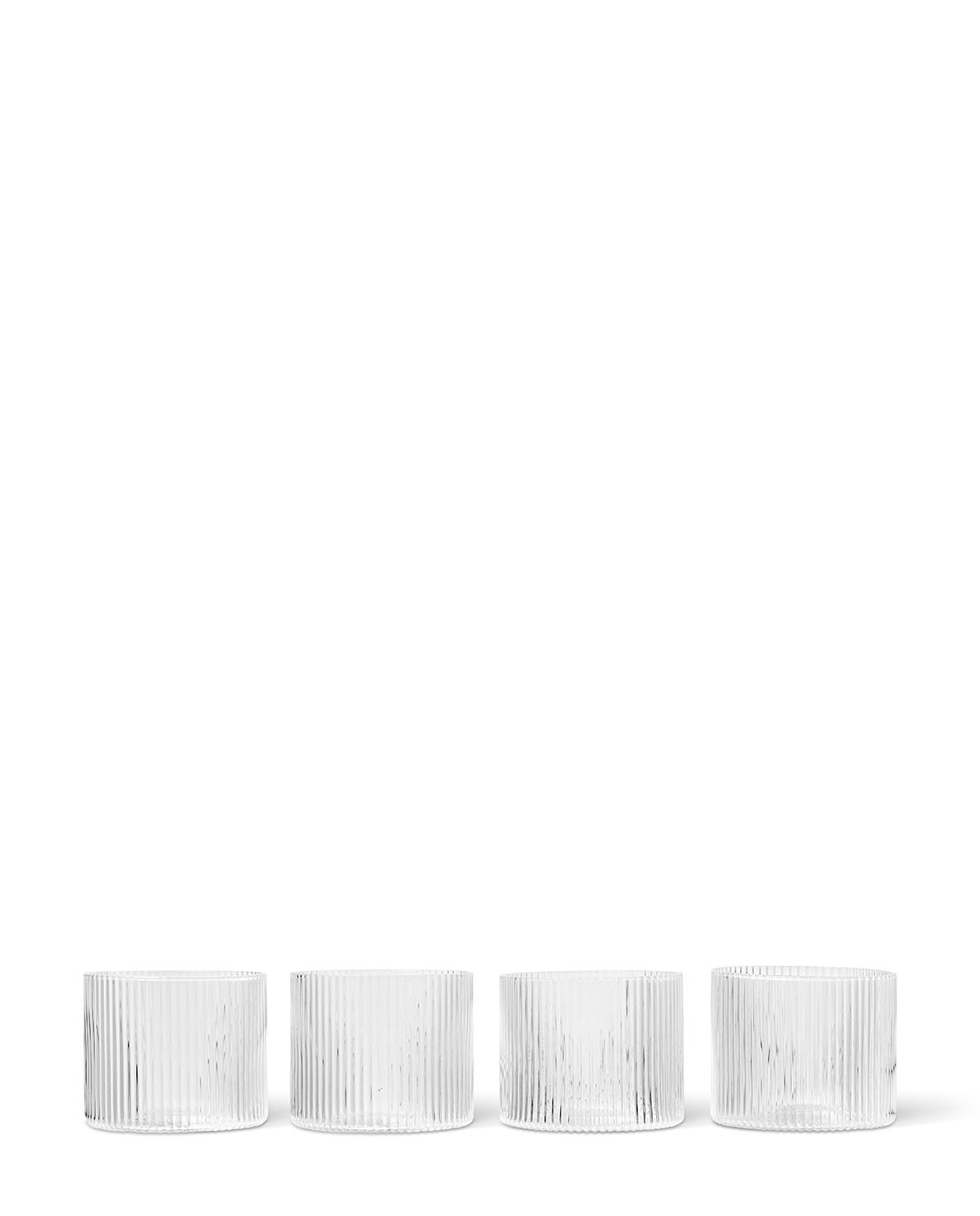 ferm living ripple low glasses - set of 4 - clear durchsichtig