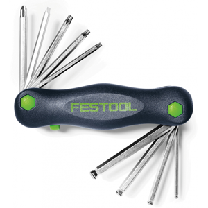 Festool Fan Toolie 9-teiliges Klappbares Sechskant-, Schlitz-, Pozi- Und Torx-schlüsselset