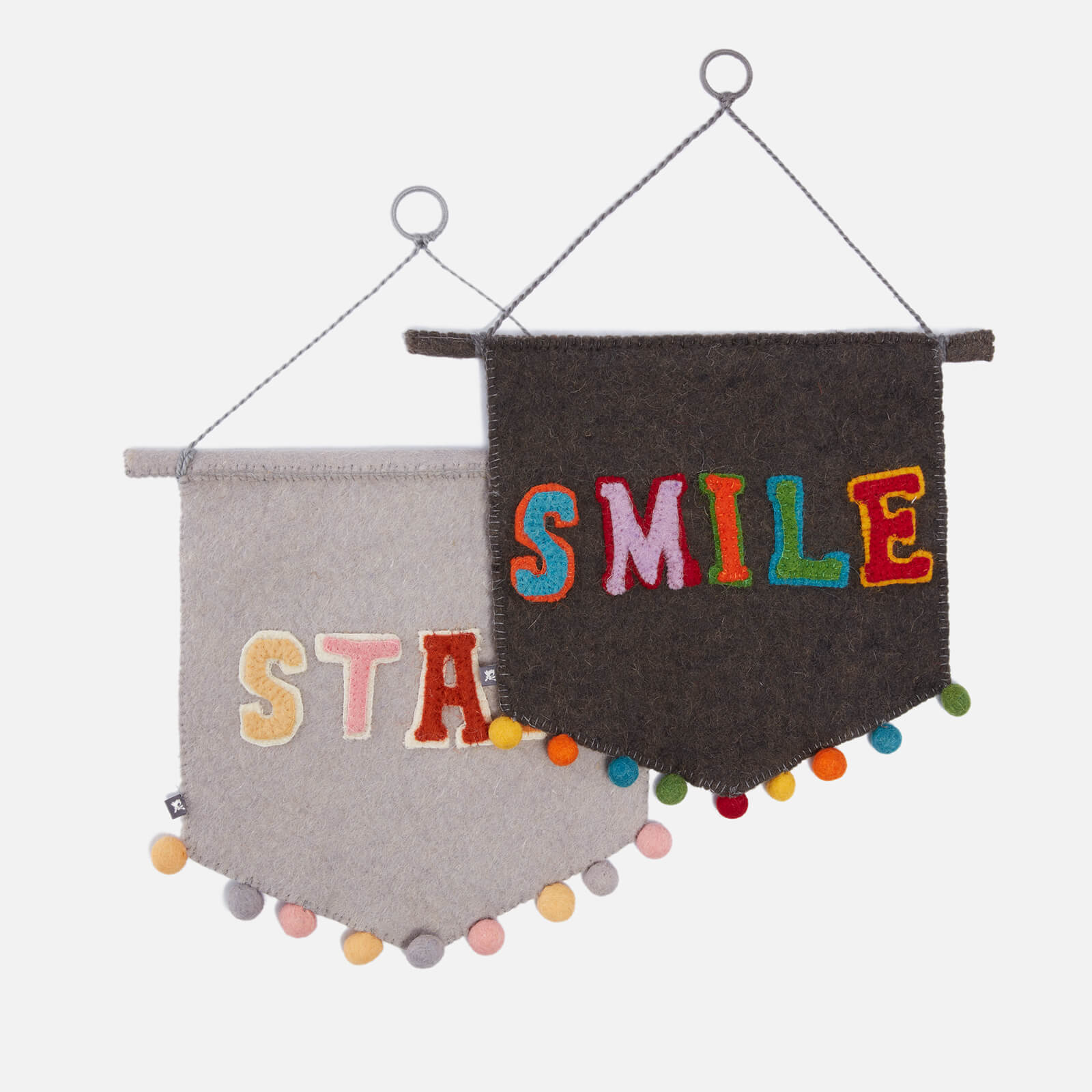 fiona walker england star and smile pennant wall hanging (2 pack) grau