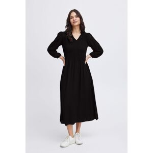 Fransa Kleid Damen Viskose V-ausschnitt, Schwarz