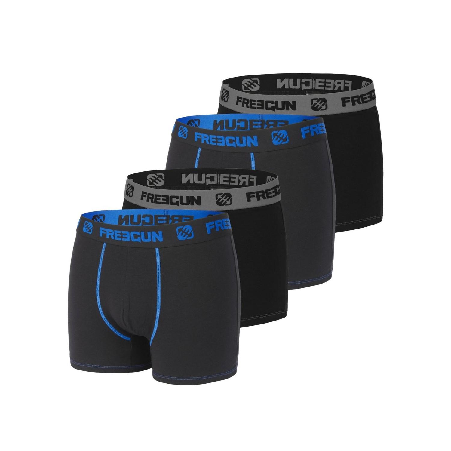 freegun 4er-pack herren-boxershorts p5 aus baumwolle schwarz uomo