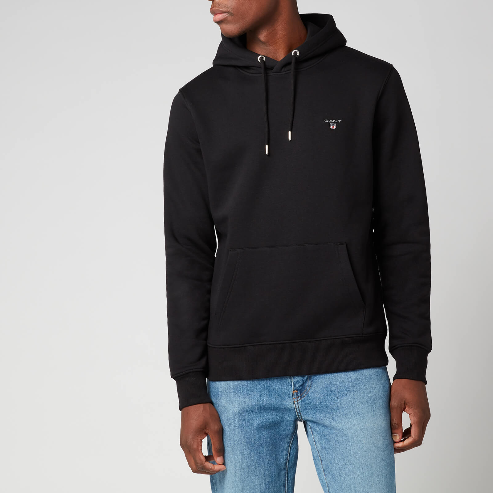 gant regular fit kapuzen sweatshirt , einfarbig schwarz uomo