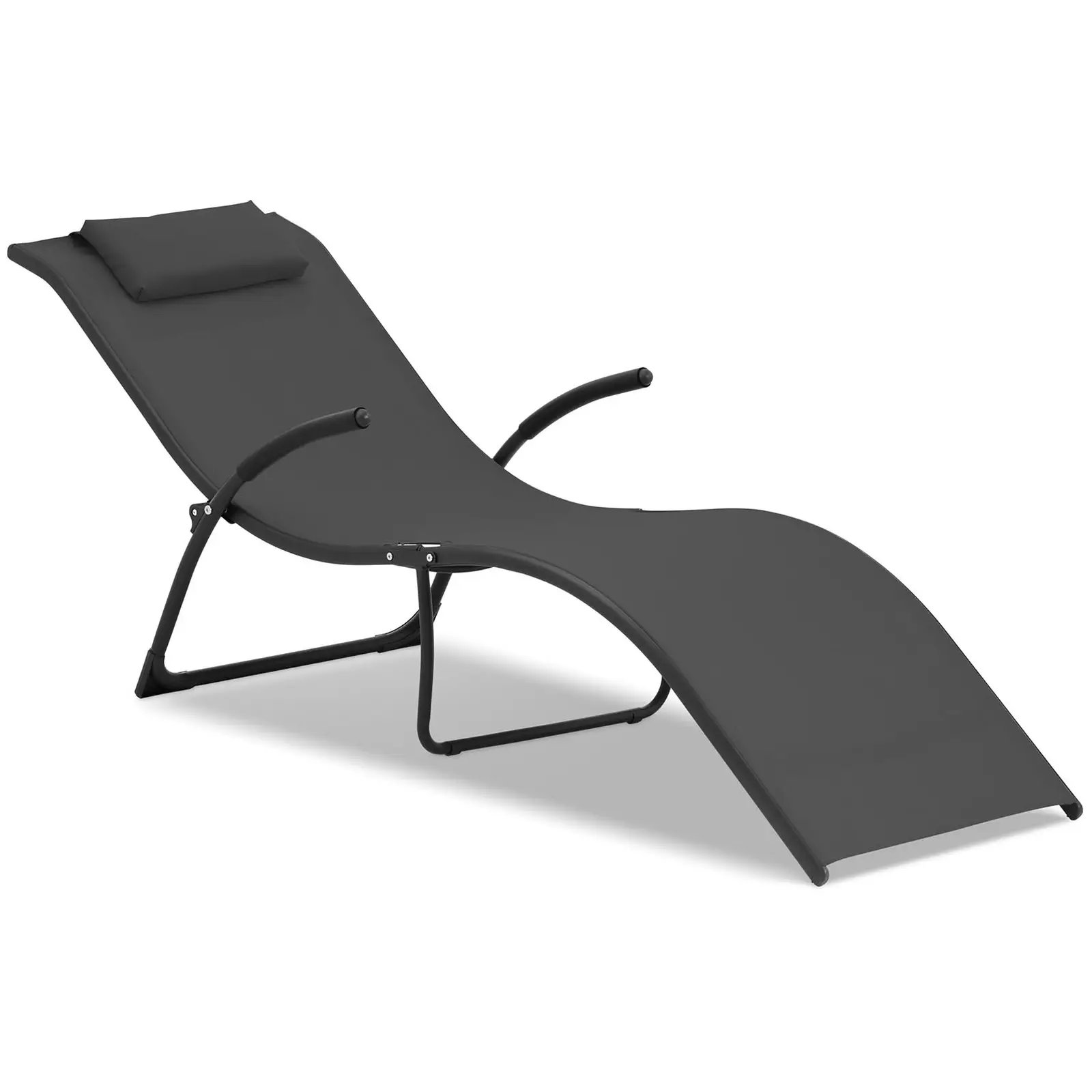 Gartenliege Sonnenliege Liegestuhl Relaxliege Klappbar Schwarz Stahlrahmen 160kg