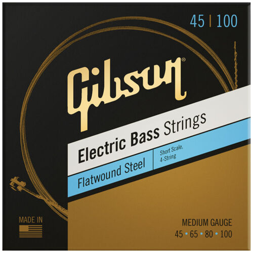 Gibson Flatwound Electric Bass Strings Short Scale Medium Gauge - Saitensatz Für 4-saiter E-bass