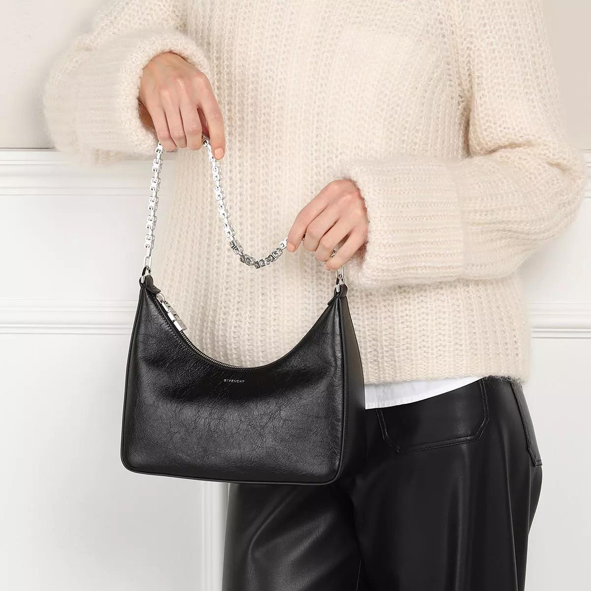 givenchy hobo bag - small moon cut out bag leather with sporty strap - gr. unisize - in - fÃ¼r damen schwarz donna