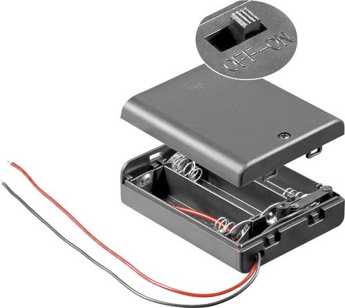 goobay 12445 batteriebox 3x mignon (aa) kabel (l x b x h) 68.5 x 48 x 18.7mm