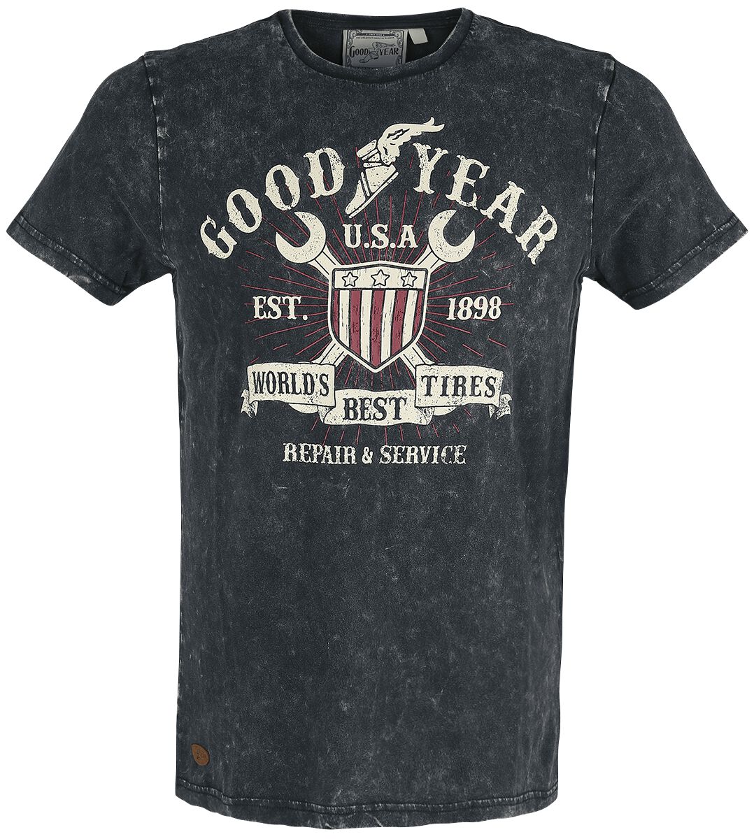 goodyear - rockabilly t-shirt - men t-shirt comfort fit - s bis xxl - fÃ¼r mÃ¤nner - grÃ¶ÃŸe l - schwarz