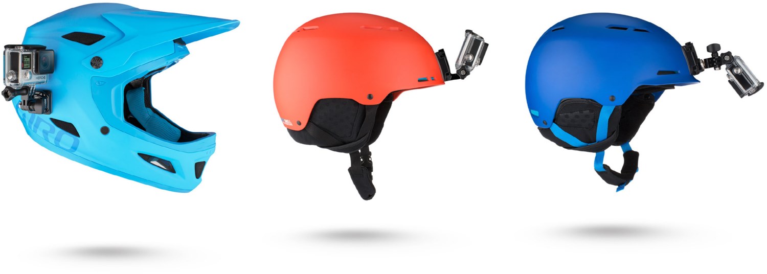 gopro helmet front + side mount schwarz