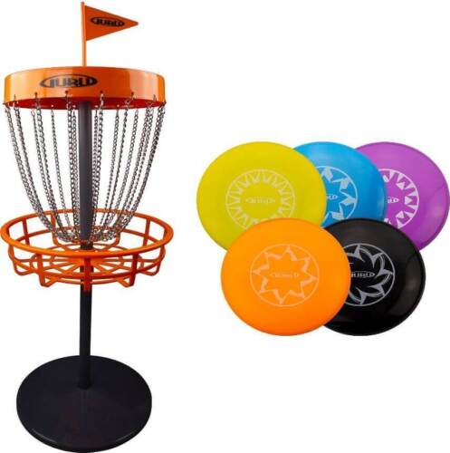 guru disc golf mini basket-set inkl. 5 scheiben rot