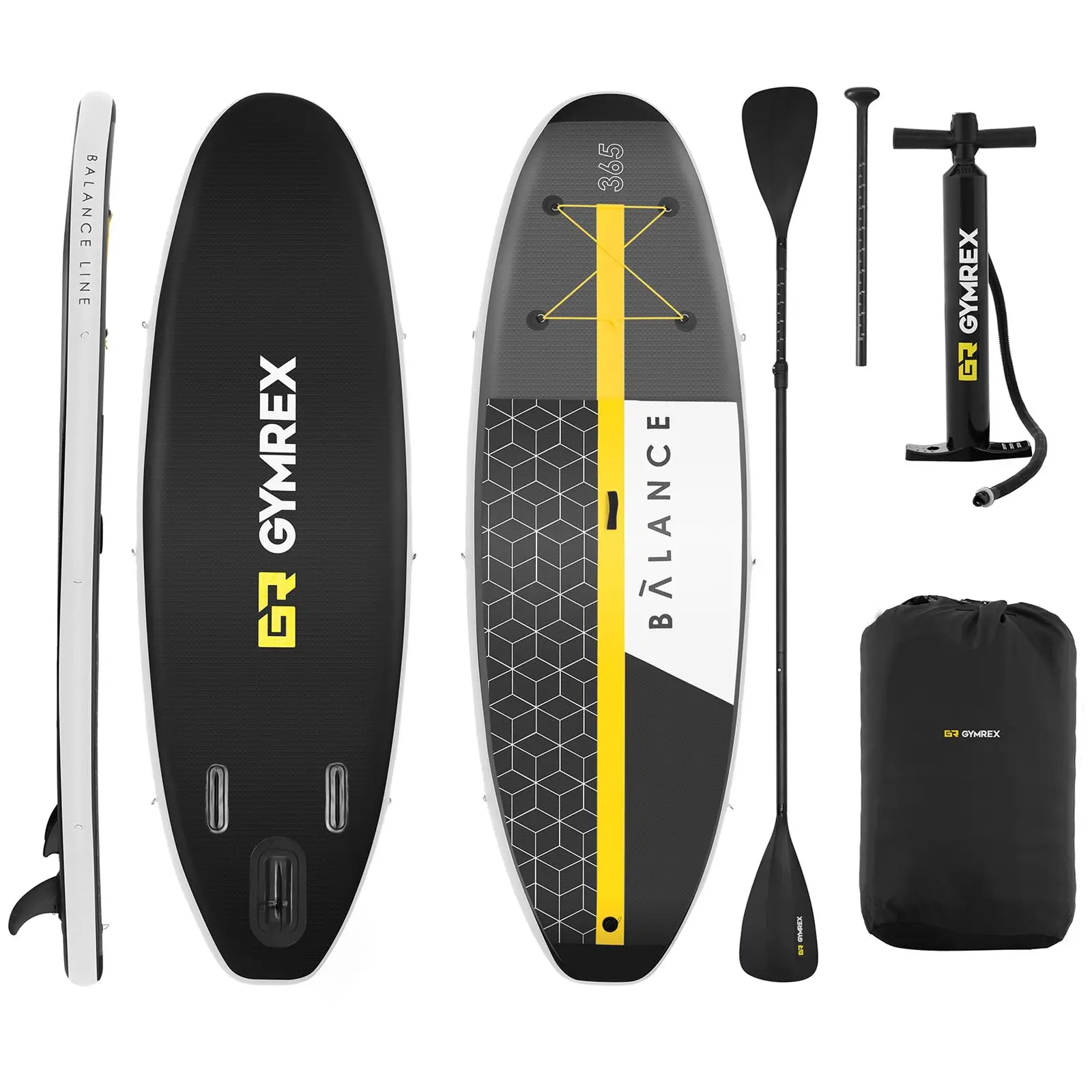 gymrex stand up paddle board set - 230 kg - 365 x 110 x 15 cm