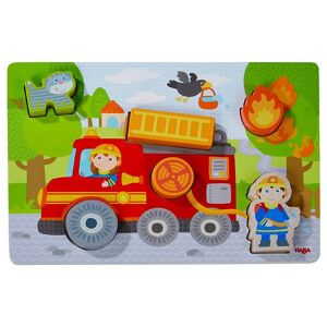 Haba Puzzlespiel - 6 Teile - Holz - Feuerwehrauto - Haba - One Size - Puzzlespiele