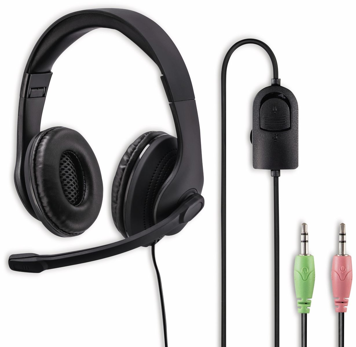 Hama Hs-p200 Pc Office Stereo Headset (with Volume Control And Adjustable Microp