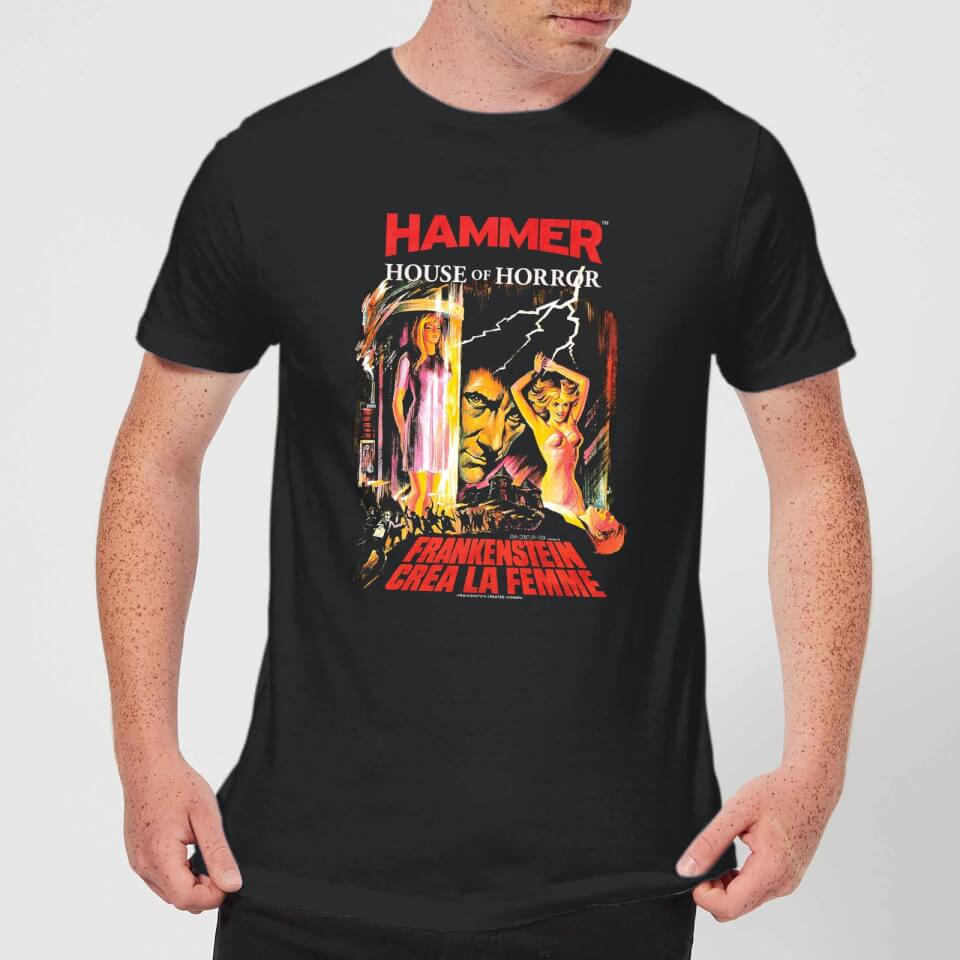 hammer horror frankenstein crea la femme mens t-shirt - black - s schwarz