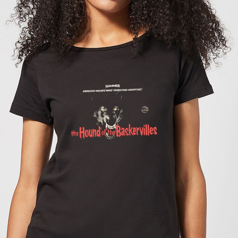 hammer horror hound of the baskervilles womens t-shirt - black - l - schwarz