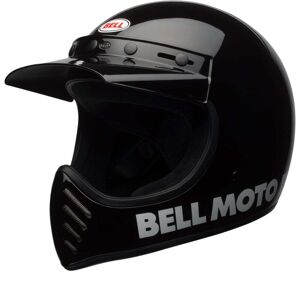 Helm Enduro Bell Moto-3 Klassisch Schwarz Glänzend