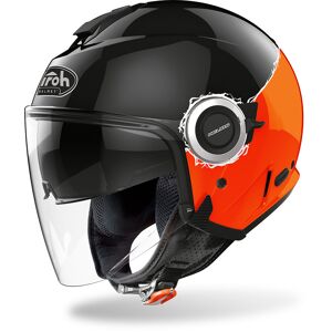 Helm Helmet Jet Helios Fluo Schwarz Orange Airoh Size Xs