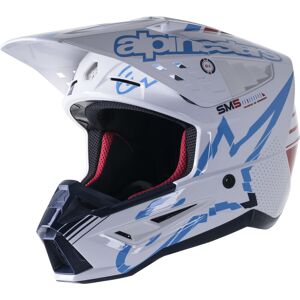 Helm Moto-cross Alpinestars S-m5 Action Ece Erwachsene White Cyan Dark Blue