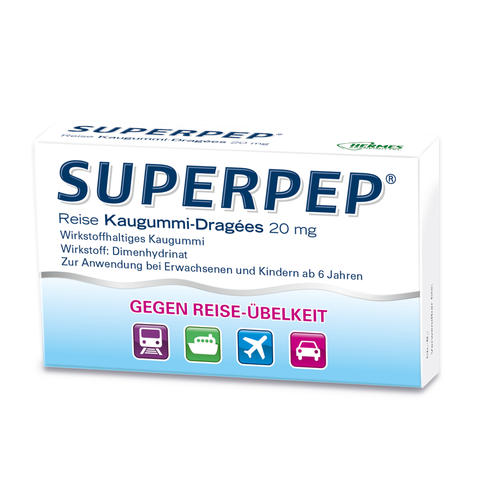 hermes arzneimittel gmbh superpep reise kaugummi dragees 20 mg