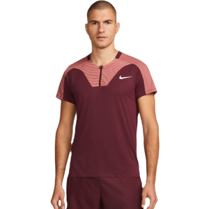 Herren Tennispoloshirt Nike Dri-fit Advantage Slam Tennis Polo - Night Maroon/white