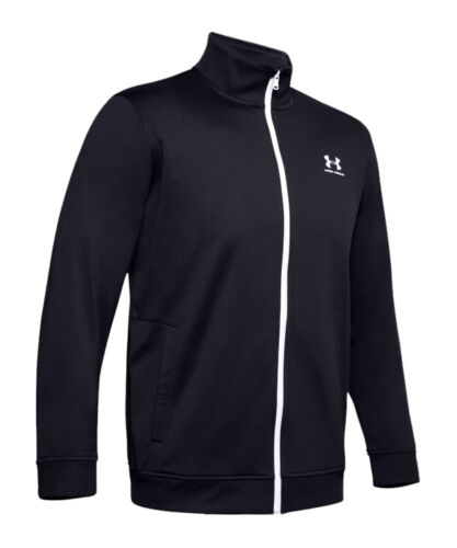 Herren Tennissweatshirt Under Armour Sportsyle Tricot Jacket - Black/onyx White