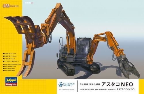 Hitachi Astaco Neo Doppel Arm Abriss Maschine Crusher Cutter 1:35 Hasegawa 54004
