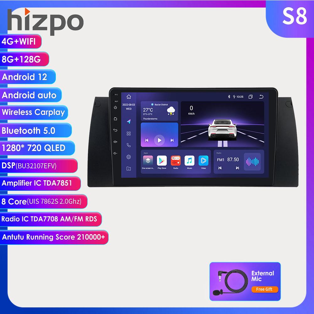 hizpo carplay 4g-lte 2din android auto radio fÃ¼r bmw 5 e39 1995 - 2003 e53 x5 m5 navigation auto multimedia player gps 2din autoradio head unit swc rds