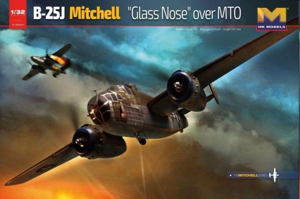 Hk Models 01e024 - 1/32 B-25j Mitchell Glass Nose Over Mto - Neu
