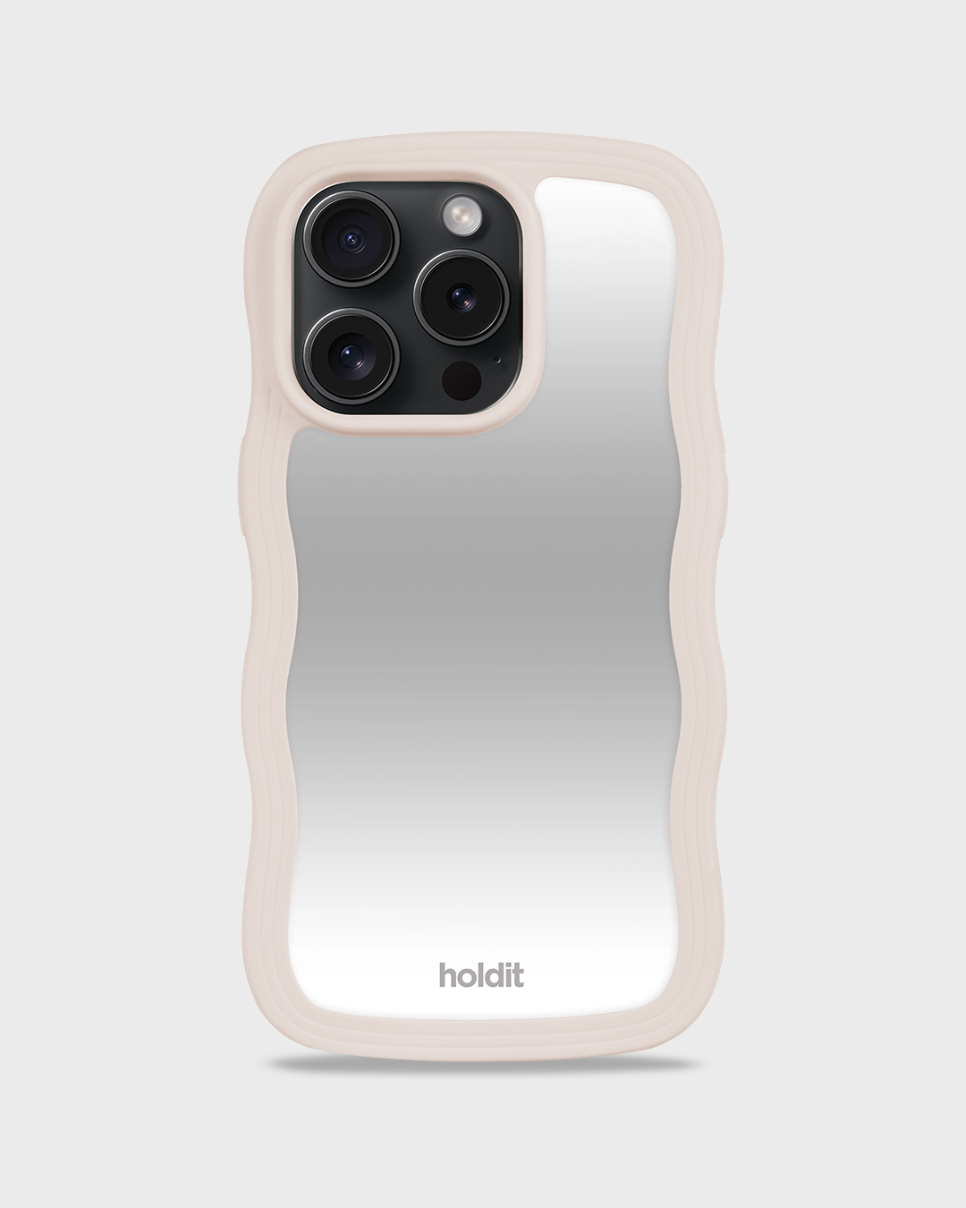holdit wavy case light beige/mirror iphone 15 pro