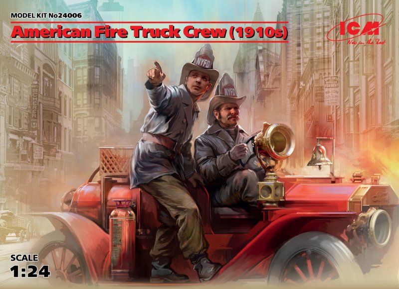 icm american fire truck crew (1910s) 2 figuren