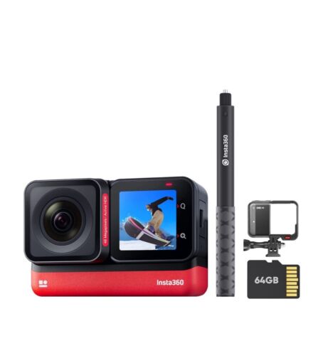 Insta360 One Rs Action-kamera - Verstärkte 4k Edition Inkl. Halterungen & Ladegerät