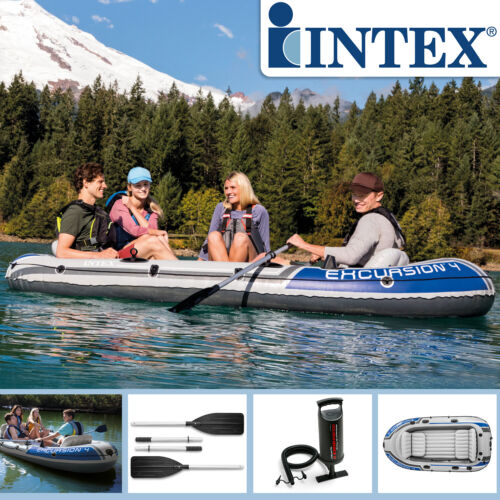 Intex Aufblasbarers Boot Excursion 4 Blau Weiß 315 X 43 X 165 Cm Paddelboot