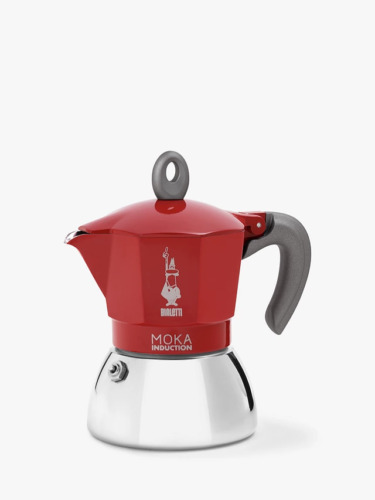 Italienische Kaffeemaschine Bialetti Moka Induction Schwarz Rot Metall Edelst