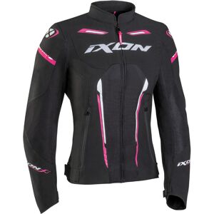 Ixon Striker Air Damen Motorrad Textiljacke - Schwarz Weiss Pink - L - Female