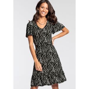 Jerseykleid Laura Scott Gr. 40, N-gr, Schwarz-weiß (schwarz, Weiß) Damen Kleider Freizeitkleider
