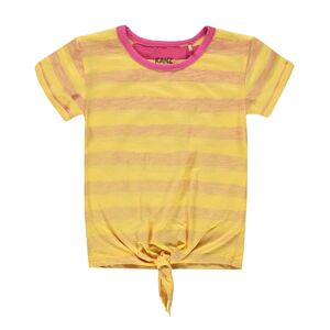 Kanz - T-shirt Love & Happiness Gestreift In Gelb/pink, Gr.116