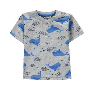 Kanz - T-shirt Whale Allover In Grau, Gr.74