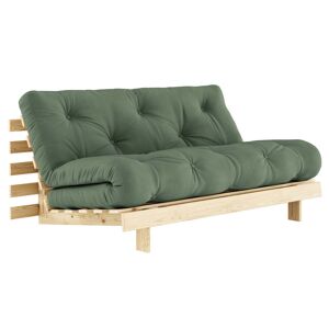 Karup Design Roots Schlafsofa - Raw/olive Green - Sofa: 160x105x85 Cm, Bett: 200x160x20 Cm