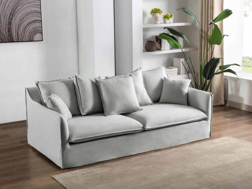 kauf-unique sofa 3-sitzer - stoff - - sanka grau