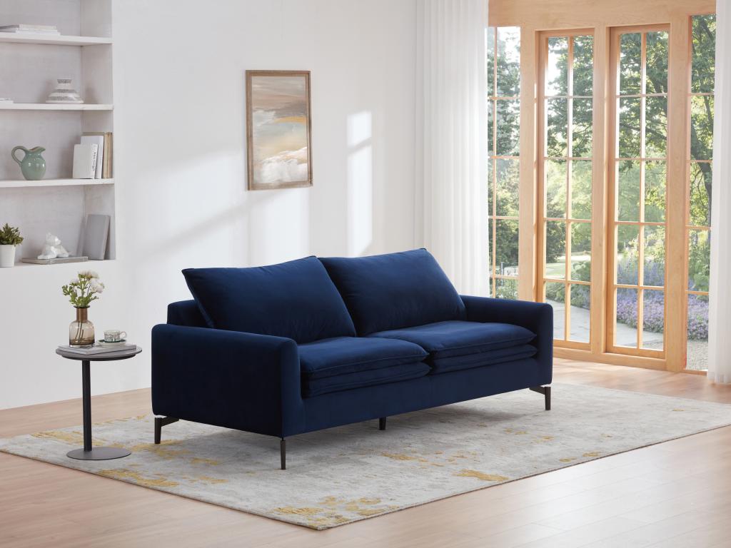 kauf-unique sofa 3-sitzer - samt - dunkelblau - isena marineblau