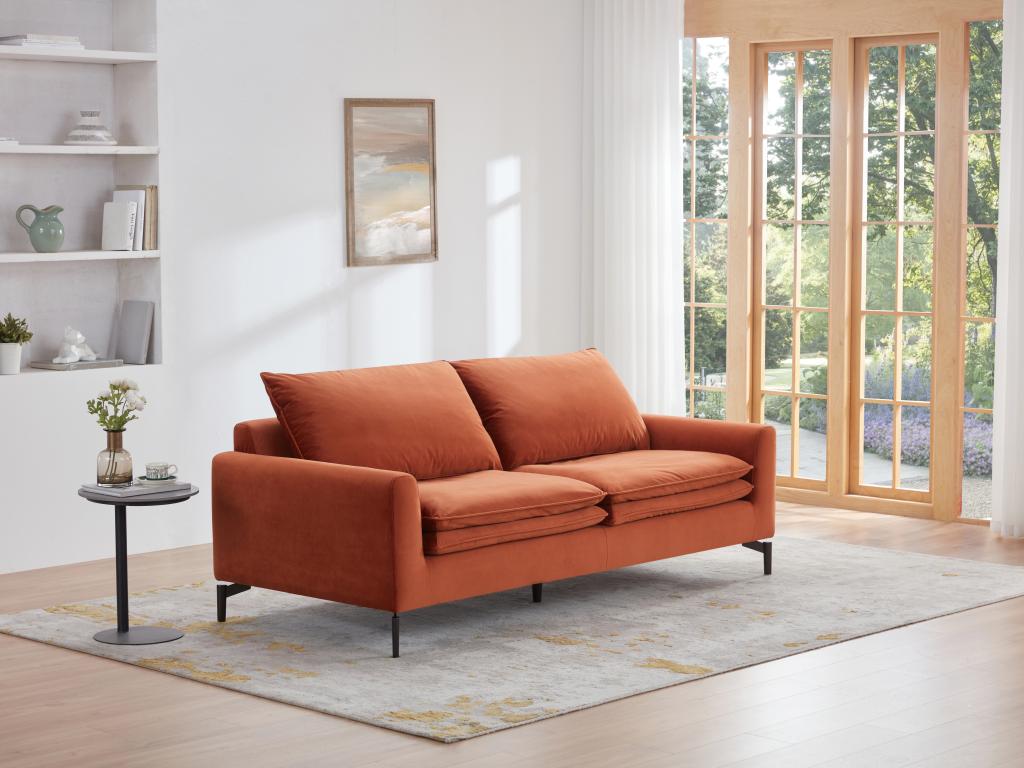 kauf-unique sofa 3-sitzer - samt - - isena terracotta