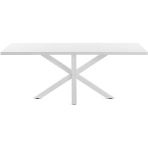 Kave Home Argo Tisch Rechteckig Mit Melaminoberfläche - Weiß - Breite: 180 Cm - Tiefe: 100 Cm - Höhe: 78 Cm