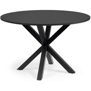 kave home full argo runder tisch mit mdf-platte und stahlbeinen; 74.5x120 cm (hxÃ˜); ; rund schwarz