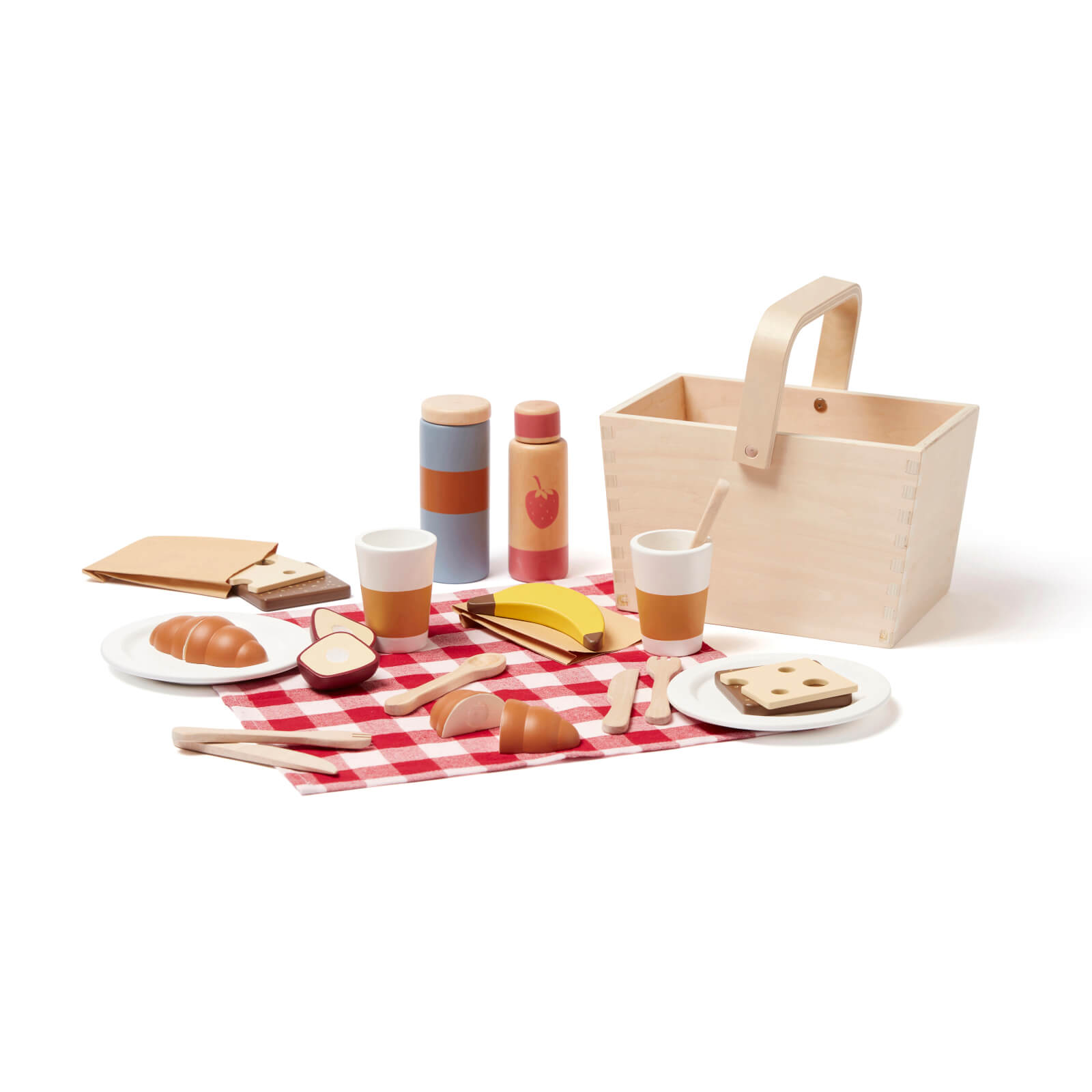 Kids Concept Spiellebensmittel - Picknick- Set - Holz - One Size - Kids Concept Spiellebensmittel