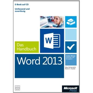 Klaus Fahnenstich - Gebraucht Microsoft Word 2013 - Das Handbuch: Insider-wissen - Praxisnah Und Kompetent - Preis Vom 09.05.2024 04:53:29 H