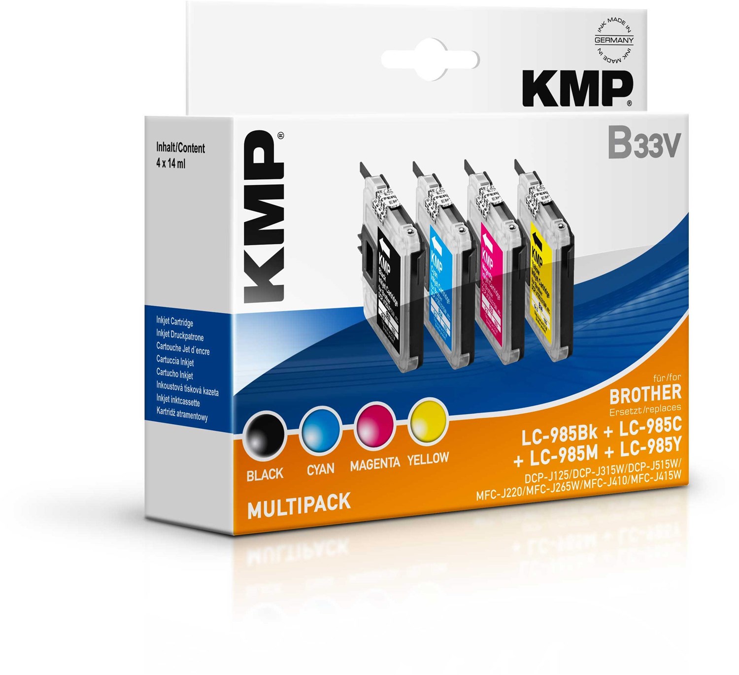 kmp b33v multipack tinten-multipack 4-farbig