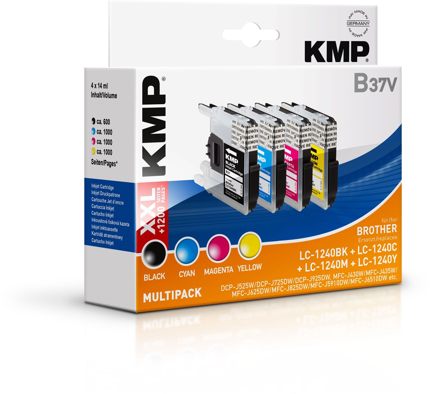 kmp b37v multipack tinten-multipack 4-farbig