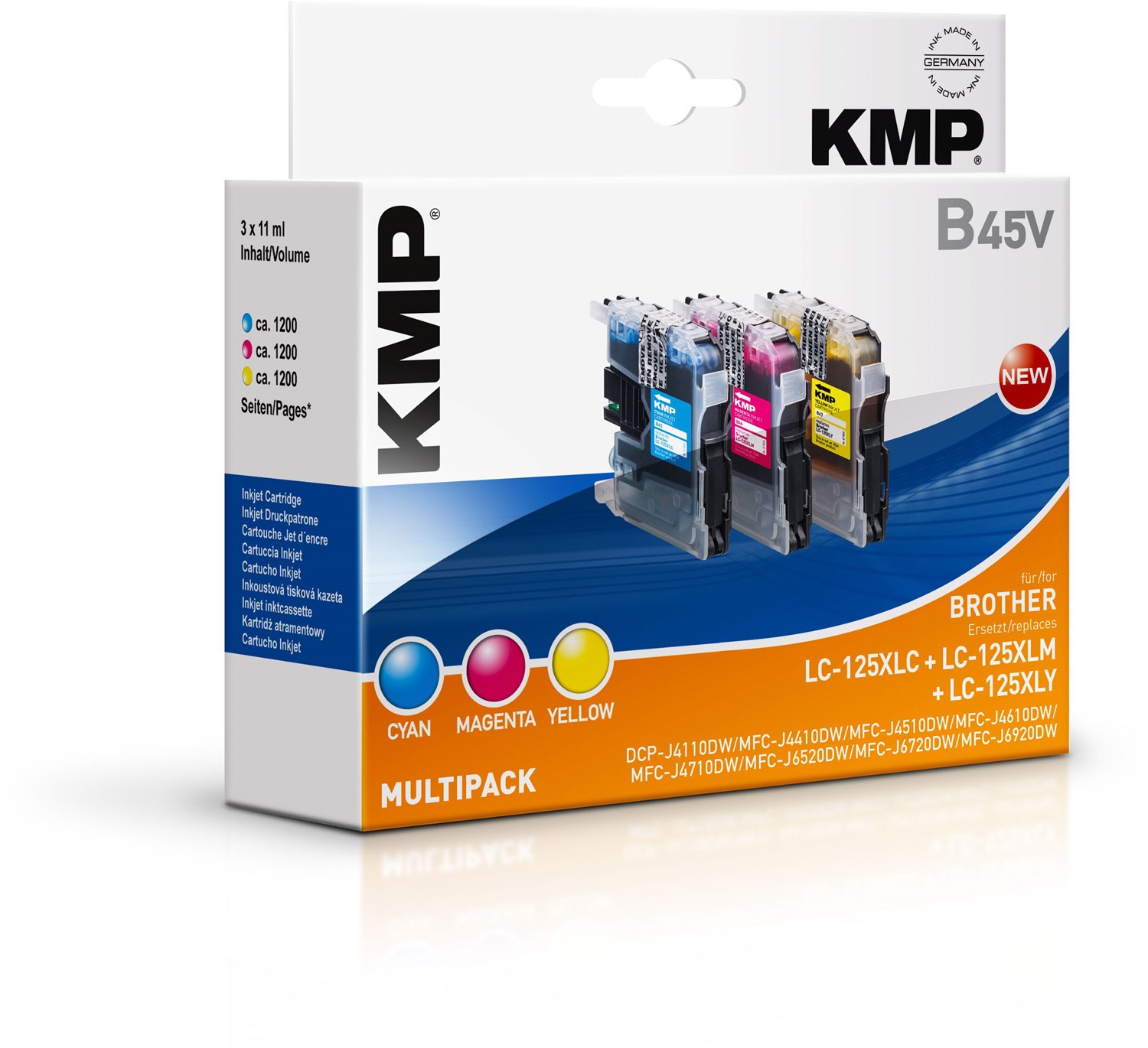 kmp b45v multipack tinten-multipack 3-farbig